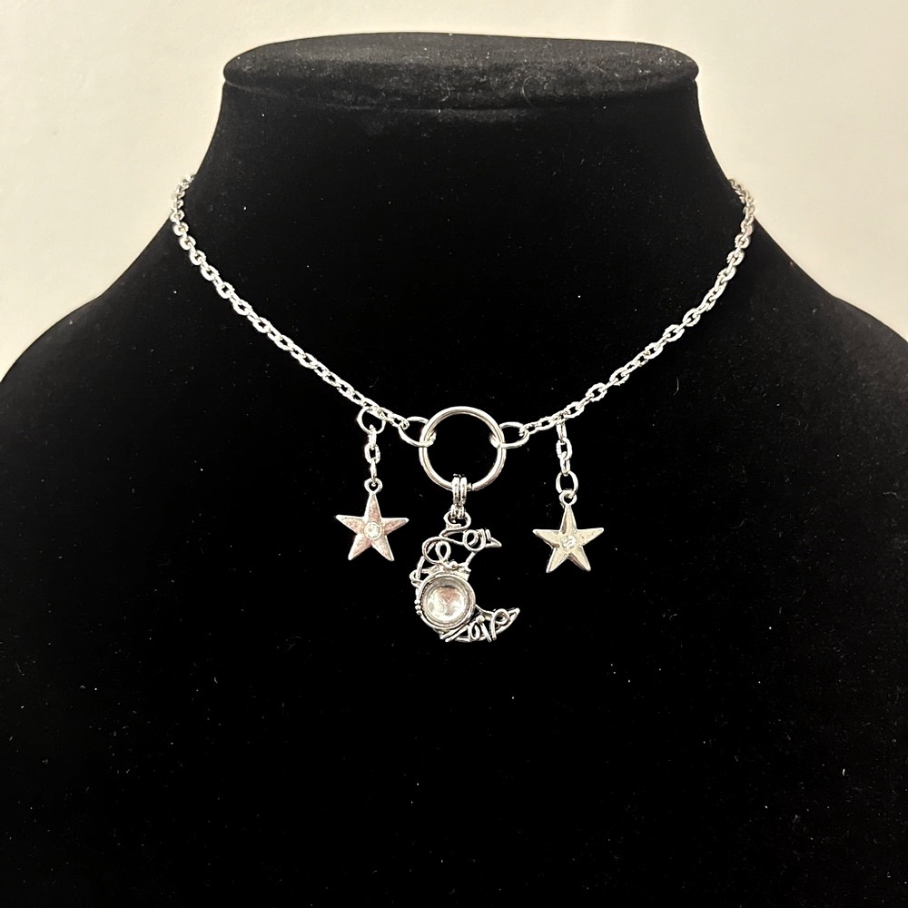 Hand Crafted Silver Celestial Charm Necklace - image 1